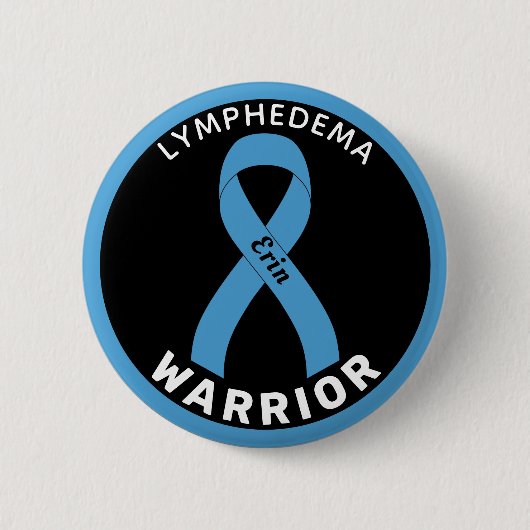 Lymphedema Warrior Ribbon Black Button (Voorkant)