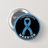 Lymphedema Warrior Ribbon Black Button (Voorkant /achterkant)