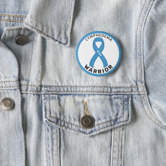 Lymphedema Warrior Ribbon White Button (In situ)