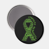 Lymphoma Awareness Lime Green Ribbon Magneet (Voorkant / Achterkant)