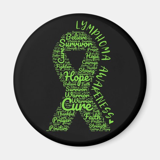 Lymphoma Awareness Lime Green Ribbon Magneet (Voorkant)