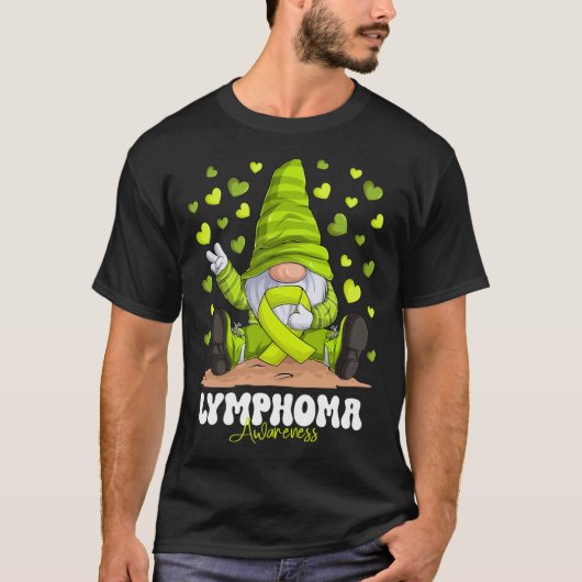 Lymphoma Awareness Month Lime Green Ribbon Gnome T-shirt (Voorkant)