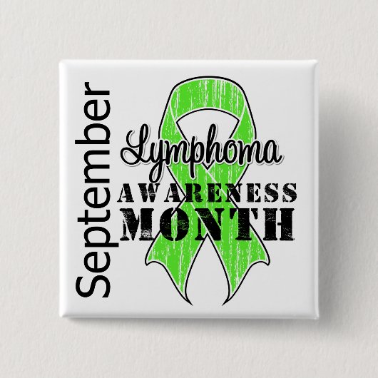 Lymphoma Awareness Month Ribbon - september Vierkante Button 5,1 Cm (Voorkant)