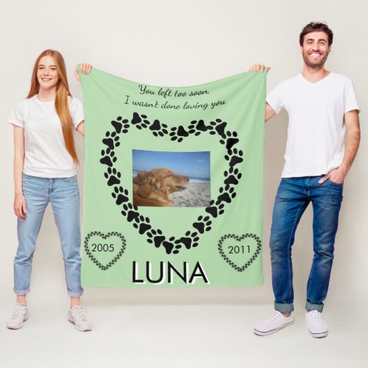 Lymphoma Awareness Paw Print Heart Fleece Deken (In situ)