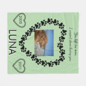 Lymphoma Awareness Paw Print Heart Fleece Deken (Voorkant (Horizontaal))