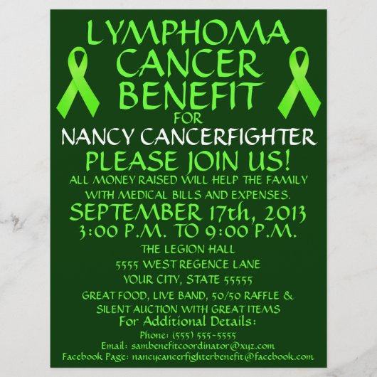 Lymphoma Cancer Benefit Flyer (Voorkant)