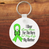 Lymphoma Cancer Ribbon My Hero Mijn moeder Sleutelhanger (Voorkant)