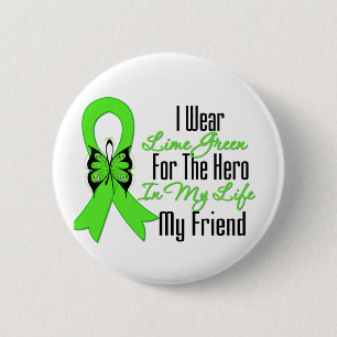 Lymphoma Cancer Ribbon My Hero My Friend Ronde Button 5,7 Cm