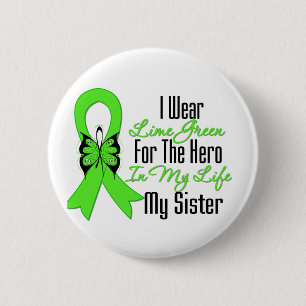 Lymphoma Cancer Ribbon My Hero My Sister Ronde Button 5,7 Cm