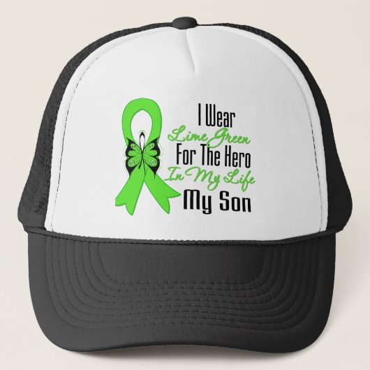 Lymphoma Cancer Ribbon My Hero My Son Trucker Pet (Voorkant)