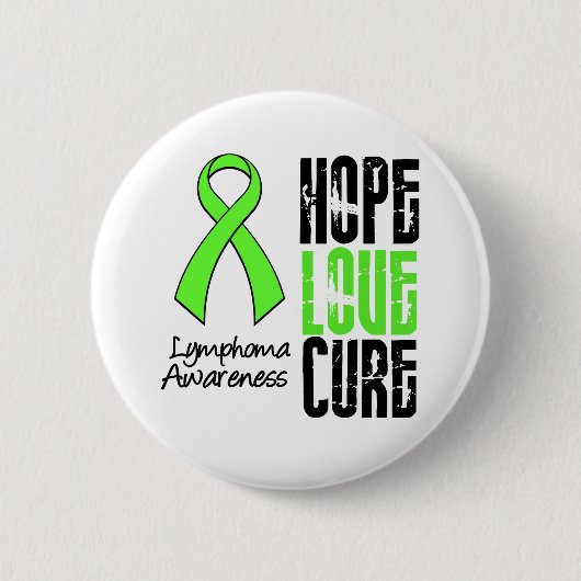 Lymphoma Hope Love Cure Ribbon Ronde Button 5,7 Cm (Voorkant)