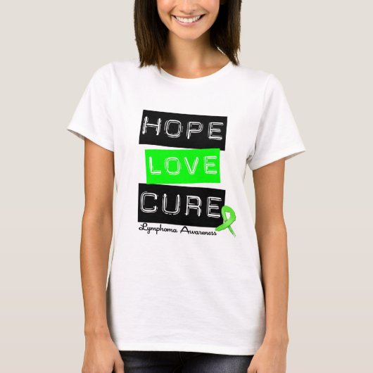 Lymphoma Hope Love Cure T-shirt (Voorkant)
