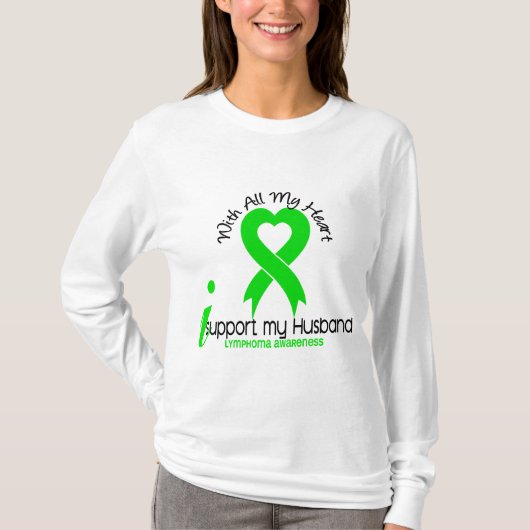 LYMPHOMA Ik steun mijn man T-shirt (Voorkant)