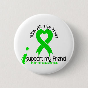 LYMPHOMA Ik steun mijn vriend Ronde Button 5,7 Cm