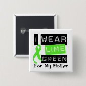 Lymphoma Lime Green Ribbon Moeder Vierkante Button 5,1 Cm (Voorkant /achterkant)