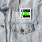 Lymphoma Lime Green Ribbon Sister Vierkante Button 5,1 Cm (In situ)