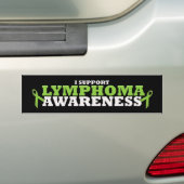Lymphoma Lime Green Support Ribbon Bumpersticker (Op auto)