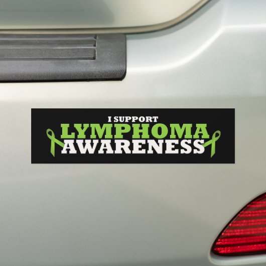 Lymphoma Lime Green Support Ribbon Bumpersticker (Op auto)