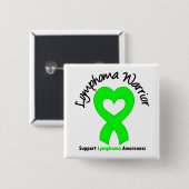 Lymphoma Warrior Heart Vierkante Button 5,1 Cm (Voorkant /achterkant)
