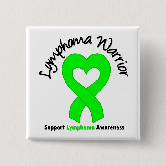 Lymphoma Warrior Heart Vierkante Button 5,1 Cm (Voorkant)