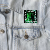 Lymziekte bewustzijnslint knop vierkante button 5,1 cm (In situ)