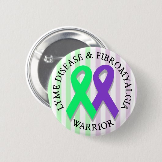 Lymziekte en fibromyalgie Survivor Button (Voorkant /achterkant)