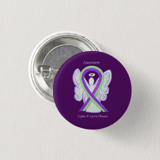 Lymziekte en Lupus Awareness Ribbon Buttonnen Ronde Button 3,2 Cm (Voorkant /achterkant)