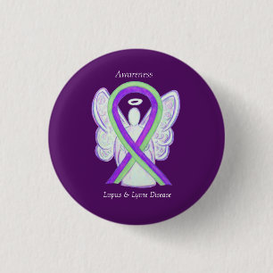 Lymziekte en Lupus Awareness Ribbon Buttonnen Ronde Button 3,2 Cm