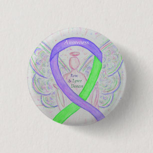 Lymziekte en pijnbestrijding Buttonnen met lint Ronde Button 3,2 Cm