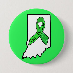 Lymziekte in Indiana bewustzijnslint knop Ronde Button 7,6 Cm