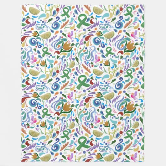 Lymziekte - Warmtebewustzijn Blanket groen lint Fleece Deken (Voorkant)