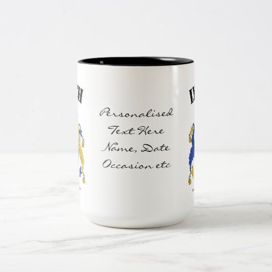 Lynch Family Crest, vertaling en betekenis Tweekleurige Koffiemok (Center)