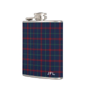 Lynch Tartan Monogram Marine Blauw Plaid Heupfles (Links)