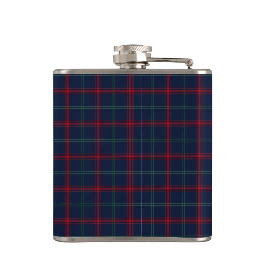 Lynch Tartan Monogram Marine Blauw Plaid Heupfles (Achterkant)