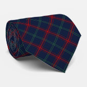 Lynch Tartan Navy Blue Pset Stropdas (Opgerold)
