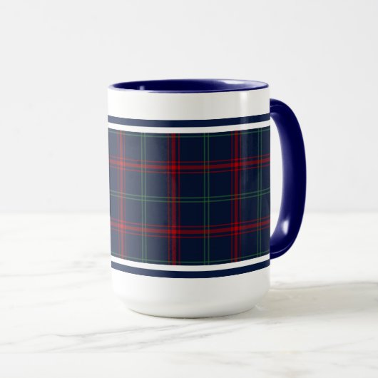 Lynch Tartan Pattern Navy Blue Irish Pset Mok (Voorkant rechts)