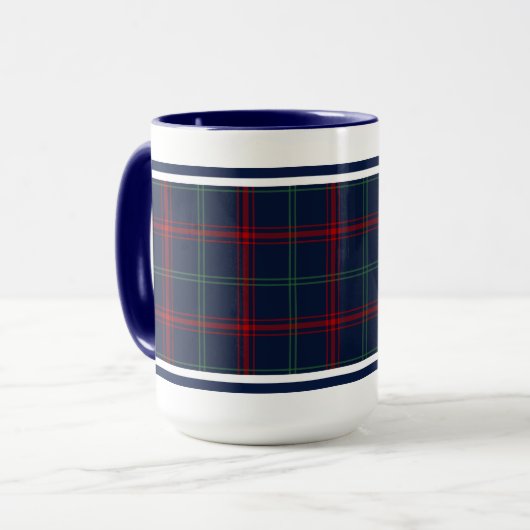 Lynch Tartan Pattern Navy Blue Irish Pset Mok (Voorkant links)