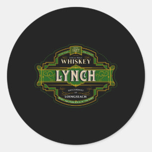Lynch Whiskey Old Irish Familienamen Whisky Merken Ronde Sticker