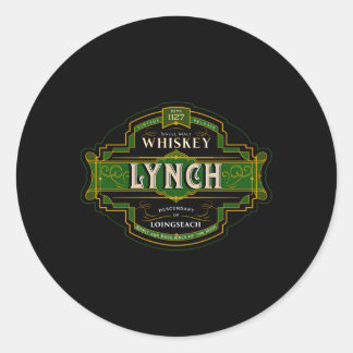 Lynch Whiskey Old Irish Familienamen Whisky Merken Ronde Sticker