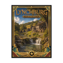 Lynchburg Tennessee Vintage Art Deco Gouden Tijdpe