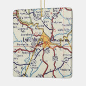 Lynchburg VA  kaart Keramisch Ornament (Links)