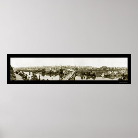 Lynchburg, VA Viaduct Foto 1919 Poster (Voorkant)