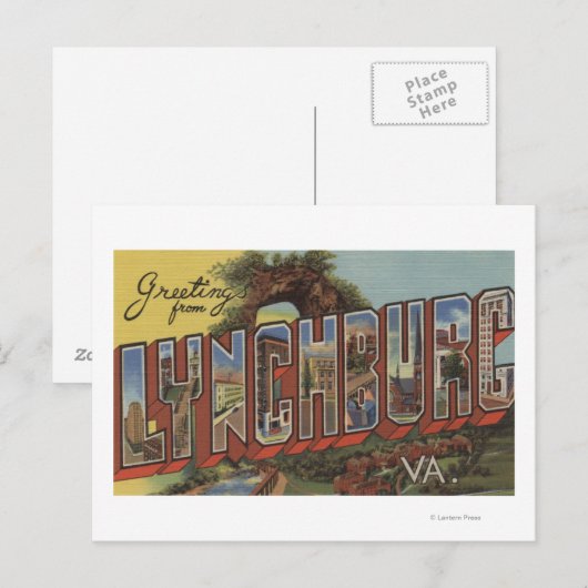 Lynchburg, Virginia - Large Letter Scenes Briefkaart (Voorkant / Achterkant)