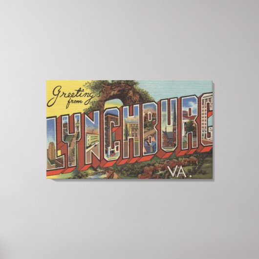 Lynchburg, Virginia - Large Letter Scenes Canvas Afdruk (Voorkant)