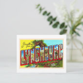 Lynchburg Virginia Vintage Large Letter Briefkaart (Staand voorkant)
