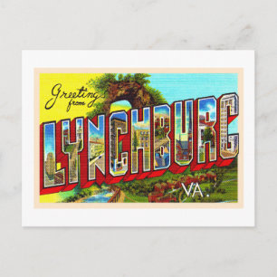 Lynchburg Virginia Vintage Large Letter Briefkaart