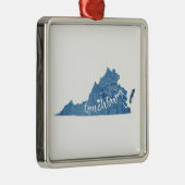 Lynchburg Virginia Wood Grain Metalen Ornament (Rechts)