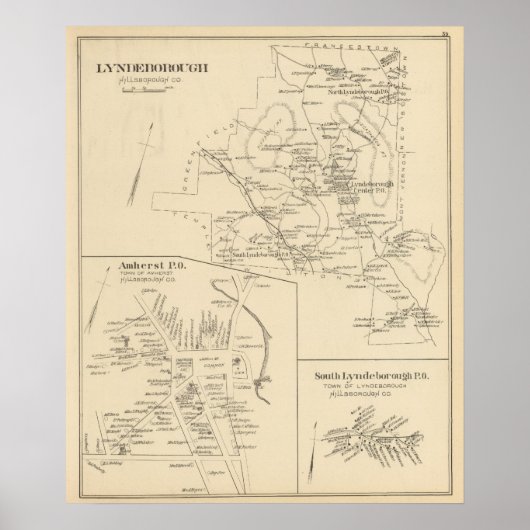 Lyndeborough, Hillsborough Co. Poster (Voorkant)