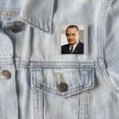 Lyndon B. Johnson 36 Vierkante Button 5,1 Cm (In situ)