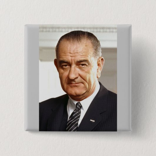 Lyndon B. Johnson 36 Vierkante Button 5,1 Cm (Voorkant)